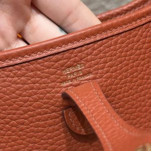Hermes Evelyne 16 CM Bag Handmade In Taurillon Clemence Leather Gold Hardware 6C Cuivre - Image 15