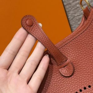 Hermes Evelyne 16 CM Bag Handmade In Taurillon Clemence Leather Gold Hardware 6C Cuivre - Image 13