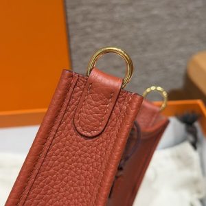 Hermes Evelyne 16 CM Bag Handmade In Taurillon Clemence Leather Gold Hardware 6C Cuivre - Image 9