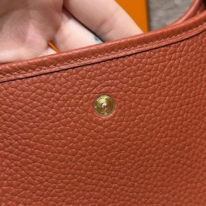 Hermes Evelyne 16 CM Bag Handmade In Taurillon Clemence Leather Gold Hardware 6C Cuivre - Image 7
