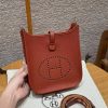 Hermes Evelyne 16 CM Bag Handmade In Taurillon Clemence Leather Silver Hardware 6C Cuivre