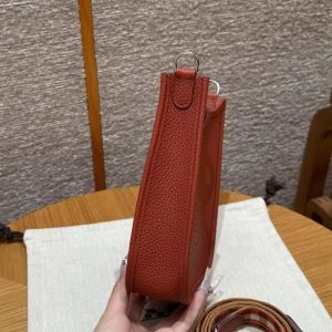 Hermes Evelyne 16 CM Bag Handmade In Taurillon Clemence Leather Silver Hardware 6C Cuivre - Image 15