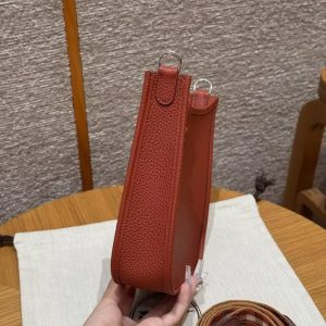 Hermes Evelyne 16 CM Bag Handmade In Taurillon Clemence Leather Silver Hardware 6C Cuivre - Image 14