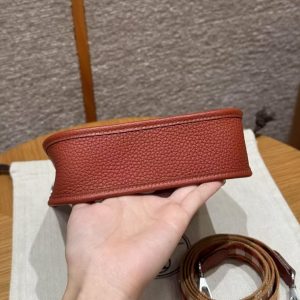 Hermes Evelyne 16 CM Bag Handmade In Taurillon Clemence Leather Silver Hardware 6C Cuivre - Image 13