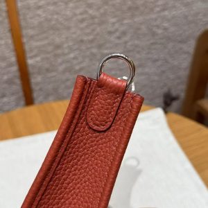 Hermes Evelyne 16 CM Bag Handmade In Taurillon Clemence Leather Silver Hardware 6C Cuivre - Image 7