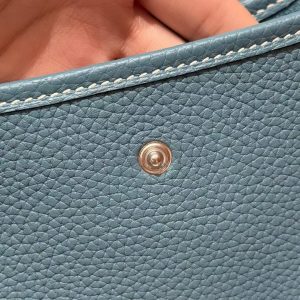 Hermes Evelyne 16 CM Bag Handmade In Taurillon Clemence Leather Silver Hardware 75 Bleu Jean - Image 6