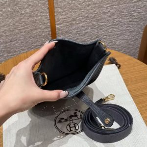Hermes Evelyne 16 CM Bag Handmade In Taurillon Clemence Leather Gold Hardware 85 Ardoise - Image 13