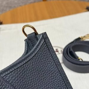 Hermes Evelyne 16 CM Bag Handmade In Taurillon Clemence Leather Gold Hardware 85 Ardoise - Image 11