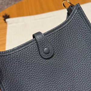 Hermes Evelyne 16 CM Bag Handmade In Taurillon Clemence Leather Gold Hardware 85 Ardoise - Image 10
