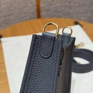 Hermes Evelyne 16 CM Bag Handmade In Taurillon Clemence Leather Gold Hardware 85 Ardoise - Image 7