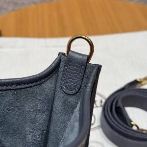 Hermes Evelyne 16 CM Bag Handmade In Taurillon Clemence Leather Gold Hardware 85 Ardoise - Image 5