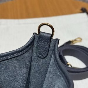 Hermes Evelyne 16 CM Bag Handmade In Taurillon Clemence Leather Gold Hardware 85 Ardoise - Image 4