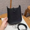 Hermes Evelyne 16 CM Bag Handmade In Epsom Calfskin Leather Sliver Hardware 89 Noir