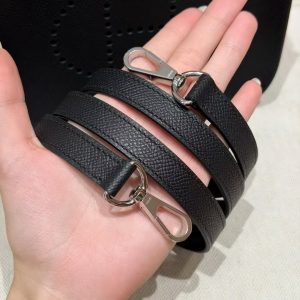 Hermes Evelyne 16 CM Bag Handmade In Epsom Calfskin Leather Sliver Hardware 89 Noir - Image 10