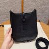 Hermes Evelyne 16 CM Bag Handmade In Taurillon Clemence Leather Silver Hardware 89 Noir