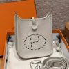 Hermes Evelyne 16 CM Bag Handmade In Taurillon Clemence Leather Silver Hardware 8L Beton