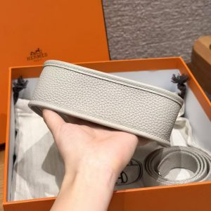 Hermes Evelyne 16 CM Bag Handmade In Taurillon Clemence Leather Silver Hardware 8L Beton - Image 18