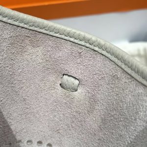 Hermes Evelyne 16 CM Bag Handmade In Taurillon Clemence Leather Silver Hardware 8L Beton - Image 9