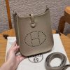 Hermes Evelyne 16 CM Bag Handmade In Epsom Calfskin Leather Sliver Hardware 8Q Beige Marfa