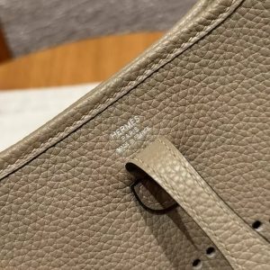 Hermes Evelyne 16 CM Bag Handmade In Epsom Calfskin Leather Sliver Hardware 8Q Beige Marfa - Image 12