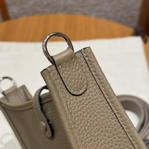 Hermes Evelyne 16 CM Bag Handmade In Epsom Calfskin Leather Sliver Hardware 8Q Beige Marfa - Image 9
