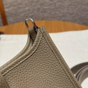 Hermes Evelyne 16 CM Bag Handmade In Epsom Calfskin Leather Sliver Hardware 8Q Beige Marfa - Image 7