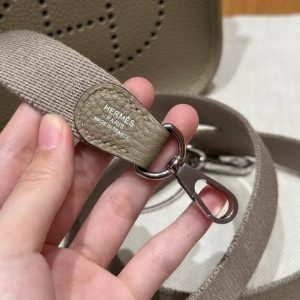Hermes Evelyne 16 CM Bag Handmade In Epsom Calfskin Leather Sliver Hardware 8Q Beige Marfa - Image 3