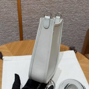 Hermes Evelyne 16 CM Bag Handmade In Taurillon Clemence Leather Silver Hardware 8U Blue Glacier - Image 18