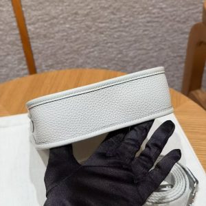 Hermes Evelyne 16 CM Bag Handmade In Taurillon Clemence Leather Silver Hardware 8U Blue Glacier - Image 17