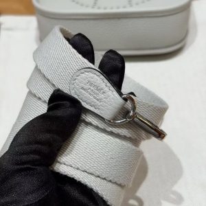 Hermes Evelyne 16 CM Bag Handmade In Taurillon Clemence Leather Silver Hardware 8U Blue Glacier - Image 6