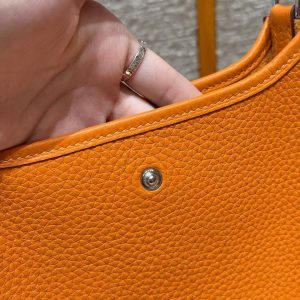 Hermes Evelyne 16 CM Bag Handmade In Taurillon Clemence Leather Silver Hardware 93 Orange - Image 11