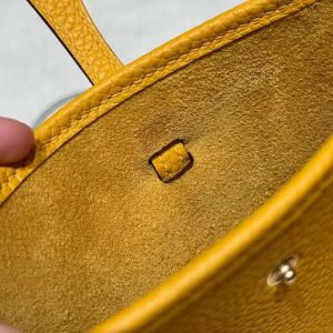 Hermes Evelyne 16 CM Bag Handmade In Taurillon Clemence Leather Gold Hardware 9D Jaune Amber - Image 6