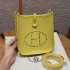Hermes Evelyne 16 CM Bag Handmade In Taurillon Clemence Leather Silver Hardware 9O Jaune Naples