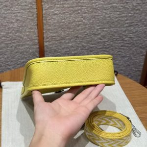 Hermes Evelyne 16 CM Bag Handmade In Taurillon Clemence Leather Silver Hardware 9O Jaune Naples - Image 15
