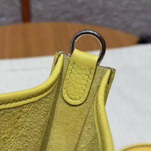Hermes Evelyne 16 CM Bag Handmade In Taurillon Clemence Leather Silver Hardware 9O Jaune Naples - Image 3