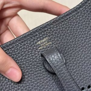 Hermes Evelyne 16 CM Bag Handmade In Epsom Calfskin Leather Gold Hardware H0 Gigs Misty - Image 13