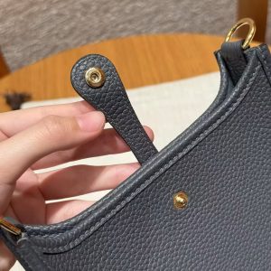 Hermes Evelyne 16 CM Bag Handmade In Epsom Calfskin Leather Gold Hardware H0 Gigs Misty - Image 11