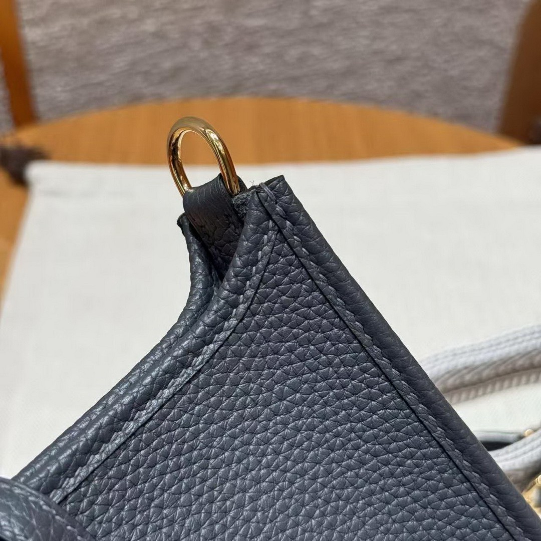 Hermes Evelyne 16 CM Bag Handmade In Epsom Calfskin Leather Gold Hardware H0 Gigs Misty - Image 10
