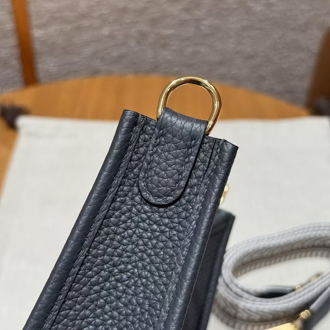 Hermes Evelyne 16 CM Bag Handmade In Epsom Calfskin Leather Gold Hardware H0 Gigs Misty - Image 9