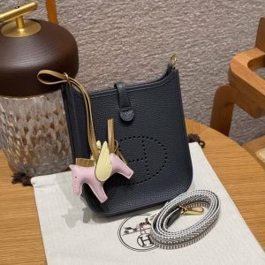 Hermes Evelyne 16 CM Bag Handmade In Epsom Calfskin Leather Gold Hardware H0 Gigs Misty - Image 4