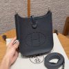 Hermes Evelyne 16 CM Bag Handmade In Taurillon Clemence Leather Sliver Hardware H0 Girs Misty