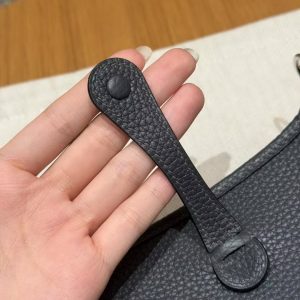 Hermes Evelyne 16 CM Bag Handmade In Taurillon Clemence Leather Sliver Hardware H0 Girs Misty - Image 13