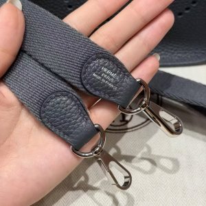 Hermes Evelyne 16 CM Bag Handmade In Taurillon Clemence Leather Sliver Hardware H0 Girs Misty - Image 7