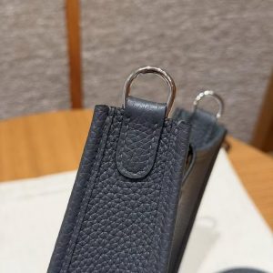Hermes Evelyne 16 CM Bag Handmade In Taurillon Clemence Leather Sliver Hardware H0 Girs Misty - Image 6