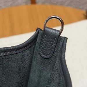 Hermes Evelyne 16 CM Bag Handmade In Taurillon Clemence Leather Sliver Hardware H0 Girs Misty - Image 4