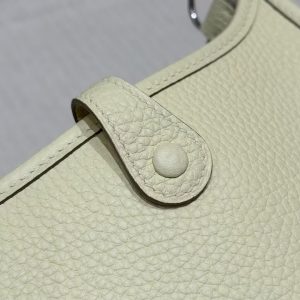 Hermes Evelyne 16 CM Bag Handmade In Taurillon Clemence Leather Silver Hardware I8 Jaune Milton - Image 9
