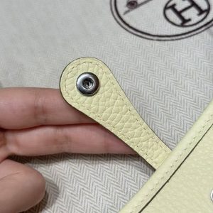 Hermes Evelyne 16 CM Bag Handmade In Taurillon Clemence Leather Silver Hardware I8 Jaune Milton - Image 8