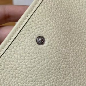 Hermes Evelyne 16 CM Bag Handmade In Taurillon Clemence Leather Silver Hardware I8 Jaune Milton - Image 7