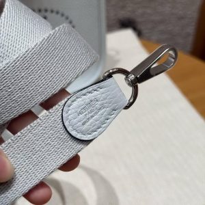 Hermes Evelyne 16 CM Bag Handmade In Taurillon Clemence Leather Sliver Hardware T0 Blue Brume - Image 5
