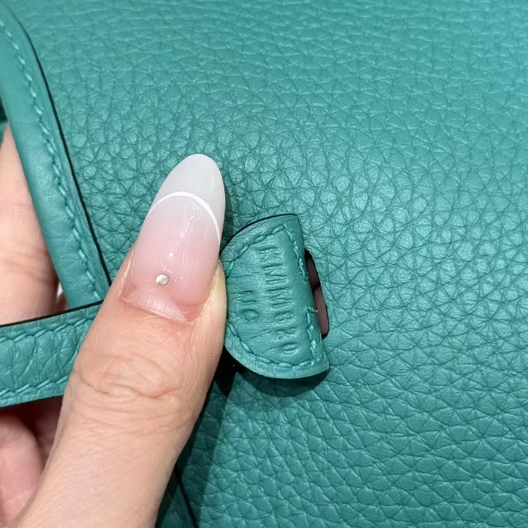 Hermes Evelyne 16 CM Bag Handmade In Taurillon Clemence Leather Silver Hardware U1 Vert Verone - Image 12